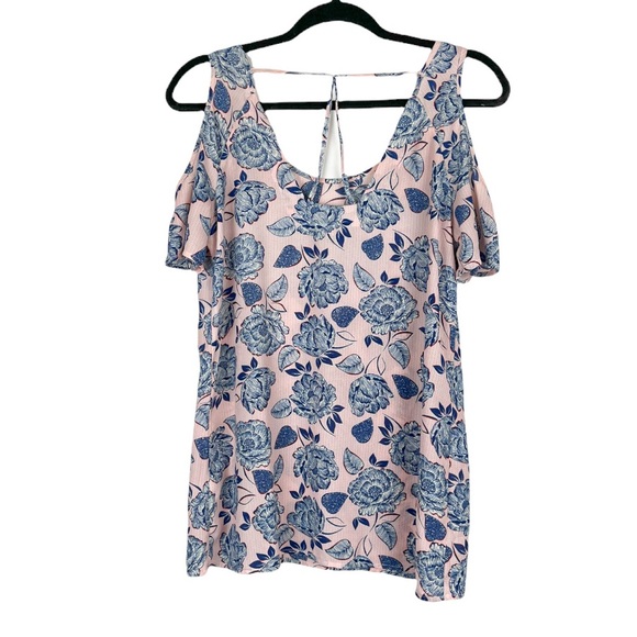 Kut from the Kloth Adriana Cold Shoulder Blouse Pink Floral Print Size Small - Picture 5 of 9
